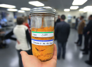 A sample of extracted product from marijuana that will go through further testing, Wednesday Dec. 14, 2016 at CBD in Santa Rosa. (Kent Porter / The Press Democrat) 2016 Kent Porter