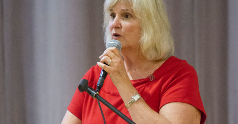 First District Supervisor Susan Gorin spoke to the attendees. A town hall meeting was held on Monday, July 18, at the Veterans Memorial Hall to discuss the implications of legalizing marijuana in California