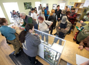 Customers shop for a variety of cannabis products on the first day legal recreational marijuana in Sonoma County at SPARC/Peace in Medicine in Sebastopol on Monday morning, January 1, 2018. (photo by John Burgess/The Press Democrat)  